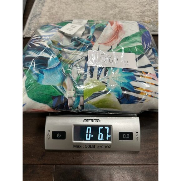 La Blanca In the Moment Lace Up V-Neck Cover Up Swim Dress Blue Green Sz Medium - Picture 11 of 11